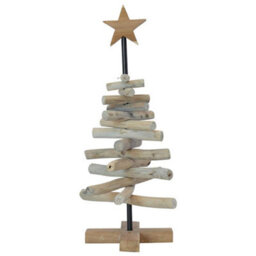 Vidaxl Christmas Tree With Stand Brown 60 Cm Solid Teak Wood - thumbnail 5
