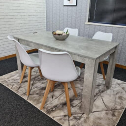 Kosy Koala Modern Dining Table And 4 White Plastic Chairs Set Stylish Dining Room Furniture - thumbnail 6