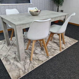 Kosy Koala Modern Dining Table And 4 White Plastic Chairs Set Stylish Dining Room Furniture