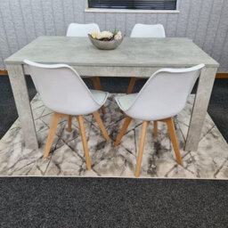 Kosy Koala Modern Dining Table And 4 White Plastic Chairs Set Stylish Dining Room Furniture - thumbnail 2