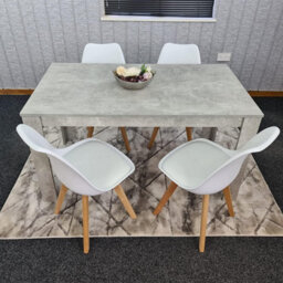 Kosy Koala Modern Dining Table And 4 White Plastic Chairs Set Stylish Dining Room Furniture - thumbnail 9