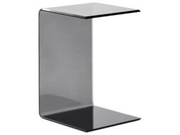 Wyld And Coco Novahome Cantilever Side End Table, Semi-Transparent Black Glass, 40 X 61 Cm, Modern Minimalist - thumbnail 3