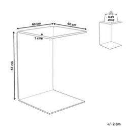 Wyld And Coco Novahome Cantilever Side End Table, Semi-Transparent Black Glass, 40 X 61 Cm, Modern Minimalist - thumbnail 4