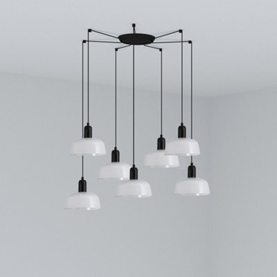Luminosa Lighting Luminosa Tatawin Small 7 Light White Cluster Drop Pendant Lamp