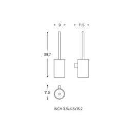 Cosmic Toilet Brush, Wall-Mounted, Brushed Copper Pvd, Architect S+ Collection - thumbnail 6