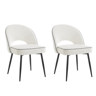 Home Detail Tilly Velvet Dining Chair Set Of 2, Ivory - image 1