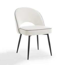 Home Detail Tilly Velvet Dining Chair Set Of 2, Ivory - thumbnail 2