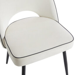 Home Detail Tilly Velvet Dining Chair Set Of 2, Ivory - thumbnail 4