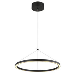 Luminosa Lighting Luminosa Grenvix Pendant Ceiling Light Matt Black Led 3000K