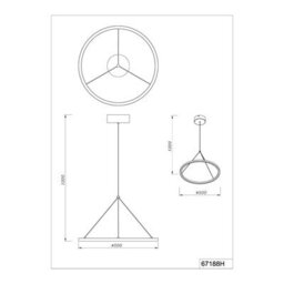 Luminosa Lighting Luminosa Grenvix Pendant Ceiling Light Matt Black Led 3000K - thumbnail 7