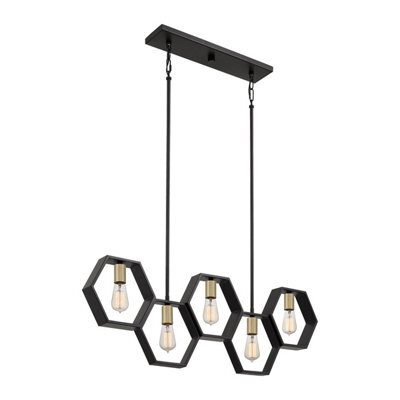 Luminosa Lighting Elstead Quoizel Bismarck Bar Pendant Ceiling Light Earth Black