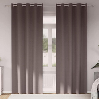 Walplus Curtains With Curtains 2 Pcs Dark Brown Polyester - image 1