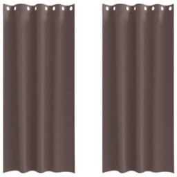 Walplus Curtains With Curtains 2 Pcs Dark Brown Polyester - thumbnail 2