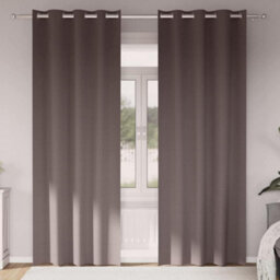 Walplus Curtains With Curtains 2 Pcs Dark Brown Polyester