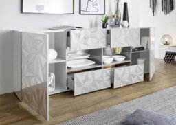 FurniComp LTD Furnicomp Evora 2 Door 4 Drawer White Gloss Sideboard - thumbnail 2
