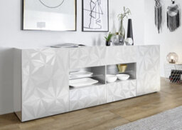 FurniComp LTD Furnicomp Evora 2 Door 4 Drawer White Gloss Sideboard - thumbnail 1