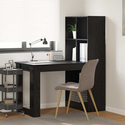 Walplus Desk With Shelf Black Oak 122 X 67 X 145 Cm Engineered Wood - image 1