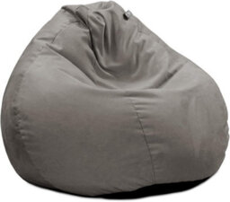 rucomfy Beanbags Rucomfy Indoor Adults Classic Slouchbag Bean Bag Chair - Velvet Grey Lounge Seat - thumbnail 2
