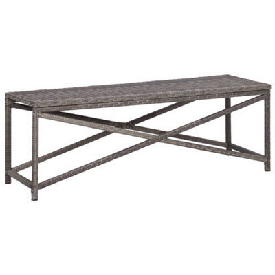 Berkfield Garden Bench 120 Cm Poly Rattan Grey - image 1