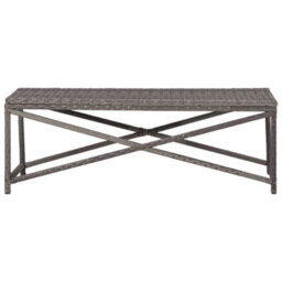 Berkfield Garden Bench 120 Cm Poly Rattan Grey - thumbnail 2