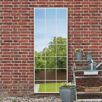 Mirroroutlet The Genestra White Modern Window Garden Wall Mirror 200Cm X 80Cm - image 1