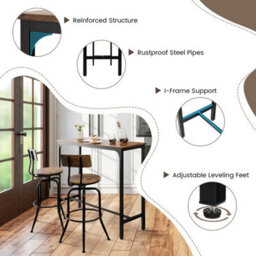 120Cm Industrial Counter Height Bar Table Footrest - thumbnail 4