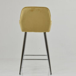 Lakeland Furniture Carson Camel Cream Velvet Chrome Fixed Base Bar Stool - thumbnail 6