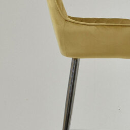 Lakeland Furniture Carson Camel Cream Velvet Chrome Fixed Base Bar Stool - thumbnail 8