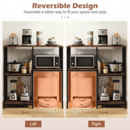 Gainoom Kitchen Baker's Rack Oven & Microwave Stand Table Industrial Coffee Bar Table Freestanding Utility Storage Cabinet - thumbnail 6