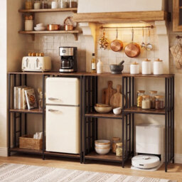 Gainoom Kitchen Baker's Rack Oven & Microwave Stand Table Industrial Coffee Bar Table Freestanding Utility Storage Cabinet - thumbnail 5