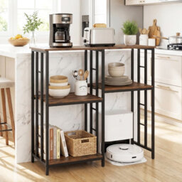 Gainoom Kitchen Baker's Rack Oven & Microwave Stand Table Industrial Coffee Bar Table Freestanding Utility Storage Cabinet - thumbnail 4