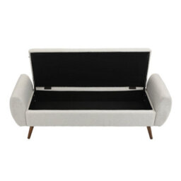 Living And Home Beige Linen Upholstered Storage Ottoman Bench Bed End Bench With Wood Legs W 1510 X D 470 X H 550 mm - thumbnail 5
