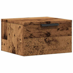 Berkfield Wall-Mounted Bedside Cabinet Old Wood 34X30X20 Cm - thumbnail 2