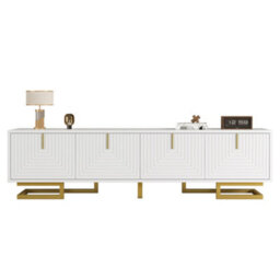 Btm Tv Unit Cabinet With Textured Doors Gold Handles And Legs Tv Stand For Living Room - thumbnail 4