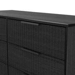 Ancona Matt Black Ash No Effect 6 Drawer Chest (H)678mm (W)1130mm (D)395mm - thumbnail 4