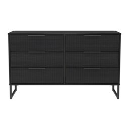 Ancona Matt Black Ash No Effect 6 Drawer Chest (H)678mm (W)1130mm (D)395mm - thumbnail 2
