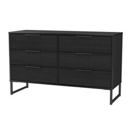 Ancona Matt Black Ash No Effect 6 Drawer Chest (H)678mm (W)1130mm (D)395mm - thumbnail 3