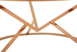 Orsina Unique Corseted Round Rose Gold Coffee Table, Geometric Display Table, Versatile Decorative Coffee Table - thumbnail 3