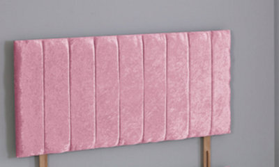 Comfy Deluxe 4Ft Small Double 26Inch  Pink  Crush Velvet 9 Panel Headboard