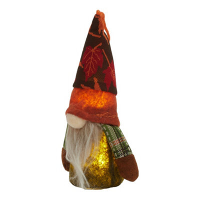 Darphe Halloween Led Thanksgiving Harvest Maple Leaf Gnome Plush Doll Ornament 7Cm W X 5Cm D X 17Cm H - image 1