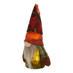 Darphe Halloween Led Thanksgiving Harvest Maple Leaf Gnome Plush Doll Ornament 7Cm W X 5Cm D X 17Cm H - thumbnail 1