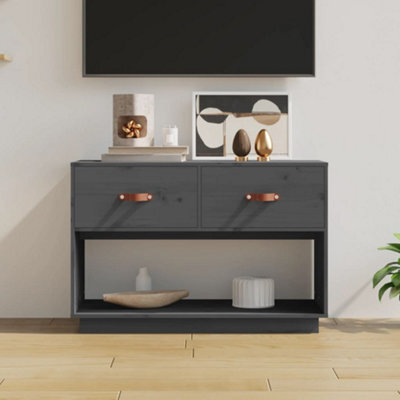 Berkfield Tv Cabinet Grey 90X40X60 Cm Solid Wood Pine - image 1