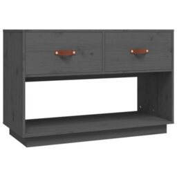Berkfield Tv Cabinet Grey 90X40X60 Cm Solid Wood Pine - thumbnail 2