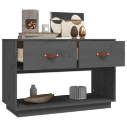 Berkfield Tv Cabinet Grey 90X40X60 Cm Solid Wood Pine - thumbnail 5