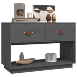 Berkfield Tv Cabinet Grey 90X40X60 Cm Solid Wood Pine - thumbnail 4