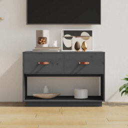 Berkfield Tv Cabinet Grey 90X40X60 Cm Solid Wood Pine