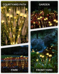 Amorly Solar Firefly Garden Lights, 6 Led Warm White Wind Swaying Solar Powered Stake Lights, Outdoor Decorative Swaying Firefly Lights - thumbnail 4