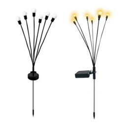 Amorly Solar Firefly Garden Lights, 6 Led Warm White Wind Swaying Solar Powered Stake Lights, Outdoor Decorative Swaying Firefly Lights - thumbnail 1