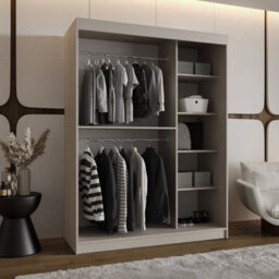 Arten Almeria Cashmere 150Cm 2 Door Mirrored Sliding Wardrobe With Soft Neutral Finish - thumbnail 2