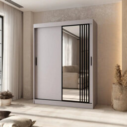 Arten Almeria Cashmere 150Cm 2 Door Mirrored Sliding Wardrobe With Soft Neutral Finish - thumbnail 1
